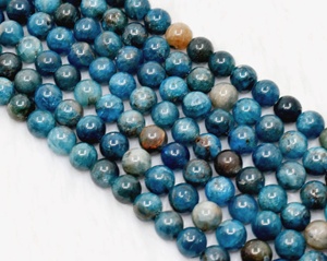 Natural Teal Blue Color Wholesale Apatite 8mm Round Healing <b>Beads</b> Premium <b>Crystal</b> for Jewelry Meditation - Product Image 6