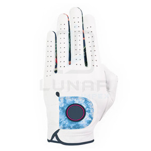 Premium <b>Thin</b> Feeling Cabretta Leather Soft Touch and Feel Leather Golf <b>Gloves</b> With Sublimation on Patch Wrist Fingers of <b>Gloves</b> - Product Image 1
