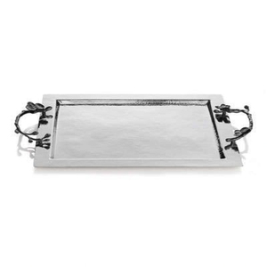 Poignées de conception rectangulaires personnalisées Plateau de service en laiton fait à la main pour la décoration de la chambre Conception de limites Assiettes à vaisselle personnalisables - Product Image 3