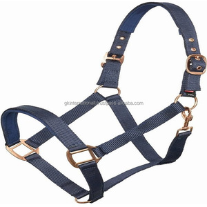 Halter de caballo de nailon de doble capa de alta calidad, forro de neopreno suave, accesorios de oro rosa de lujo, Halter de Carreras de Caballos de nailon personalizado - Product Image 6