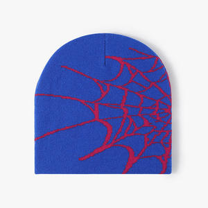 Gorro de Punto Jacquard con Diseño de Telaraña y Logotipo Personalizado al por Mayor, Gorro Unisex de Hip Hop sin Dobladillo para Otoño e Invierno - Product Image 2