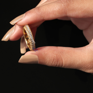 Anillos de Compromiso de Oro Amarillo de 14 Quilates con Baño de Rodio y Diamantes Cultivados en Laboratorio, Corte Brillante, Claridad VVS Mejorada, Anillos de Boda - Product Image 4