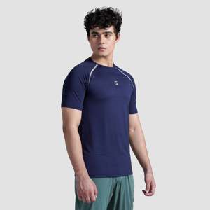 Camiseta Sense Aero Slim Fit Azul Marino, 100% Algodón Orgánico, Tejido de Punto de 200g, Serigrafía, 100% Poliéster, Camisetas Suaves y Cómodas - Product Image 3