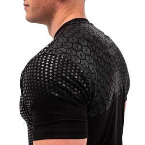 T-shirt Homme Slim Fit Grip Barbell Strongman avec Impression en Relief Caoutchouc, Tissu Tricoté en Coton pour Haltérophilie et Fitness - Product Image 2