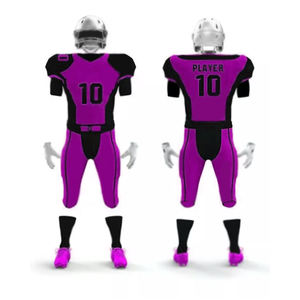 Diseño de logotipo personalizado de los hombres de fútbol americano Uniforme Conjunto Transpirable al aire libre Tops y Jersey con mangas cortas - Product Image 1