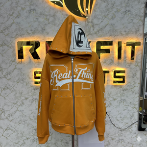 Sudadera con capucha y cremallera de diseño único, estampada con calidad superior, fabricada en fábrica, precio económico, unisex, 100% algodón, color liso. - Product Image 1