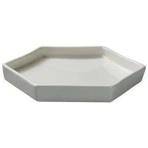 Hot Sale Ceramic serving tray High quality hexagonal shape 100% real size ceramic Tray Wholesale supplier