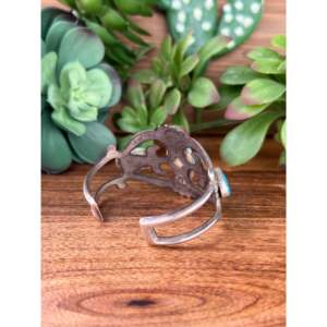 Vintage Navajo Handmade Sleeping Beauty Turquoise & Sterling <b>Silver</b> Fashion <b>Cuff</b> <b>Bracelet</b> - Product Image 4