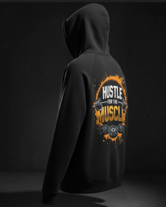 Nouveauté 2024 Sweat à capuche pour homme en molleton de coton noir de qualité supérieure, surdimensionné, pour la salle de sport, entraînement, sweat-shirt de haute densité, Hustle - Product Image 2