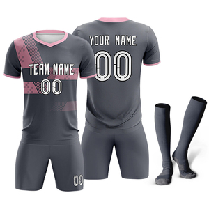 Maillot de football personnalisé violet à manches courtes, col en V, impression sublimée, polyester anti-humidité, unisexe, vêtements de sport pour adultes - Product Image 3