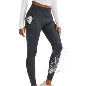 Leggings d'entraînement personnalisés taille haute pour femmes pour l'entraînement physique Gym et look de rue avec fermeture à la taille élastique Logo personnalisable - Product Image 4
