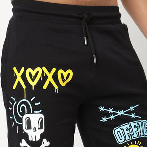 Men's Black Skull Print <b>Knitted</b> T-Shirt And Shorts <b>Set</b> Casual Summer Breathable Outfit - Product Image 6