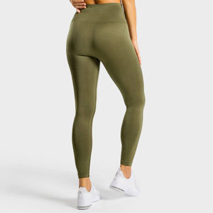 Mallas ajustadas cómodas sin costuras frontales medias de alta calidad sólidas con logotipo personalizado OEM ODM Fitness para mujer, mallas para yoga - Product Image 6