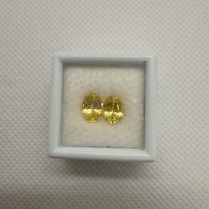 Zafiro amarillo tratado con calor natural Sri Lanka Ceilán par de piedras preciosas sueltas de corte ovalado 2.45ct para la fabricación de joyas - Product Image 1