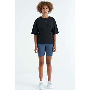 Camiseta de Mujer Tommylife al por Mayor, Negra, Cuello Redondo, con Detalle Estampado, Oversize, Manga Corta - 97263 - BLANCA - Product Image 5