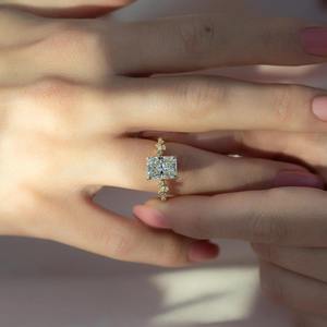 Excellent Quality 10K Solid Gold Moissanite <b>Diamond</b> <b>Ring</b> for Wedding & Proposal Available at Factory Price - Product Image 5