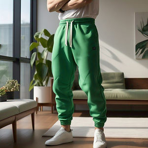 Pantalones de chándal de entrenamiento de peso pesado de alta calidad para hombres Pijama de pantalón de Jogger de cintura alta con cordón - Product Image 4