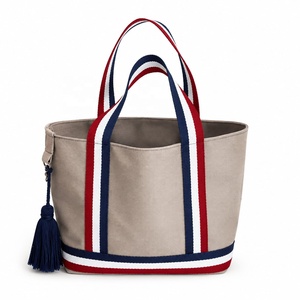 Bolsa de Lona Estilo Preppy de MORGANS INDUSTRIES con Borla de Color Azul Marino y Cierre de Cremallera para Uso Diario y Viajes - Product Image 1