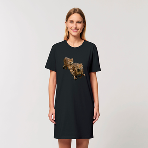 Vestido Camiseta Orgánico Cheetah Brothers, Ecológico, Gótico y Elegante con Estampado de Puntos, Tallas XS-XL para Mujer de Oficina, Uso Diario - Product Image 1
