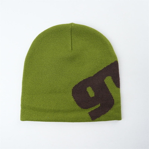 Bonnet Jacquard avec logo personnalisé 100% acrylique tricoté à revers ciré décoration pour les sports décontractés cyclisme tissu chaud en gros - Product Image 1