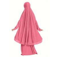 Vente Flash : Abaya Islamique Modeste pour Femme en Soie Mousseline 100% Écologique, Manches Courtes, Col Carré, Vêtement de Prière Naturel