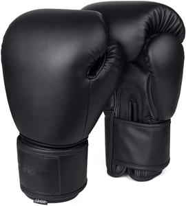 Guantes de Boxeo Profesionales de Alta Calidad, Cuero Vacuno, Cuero PU, Correa de Muñeca Ajustable con Gancho y Bucle, Antideslizantes - Product Image 1