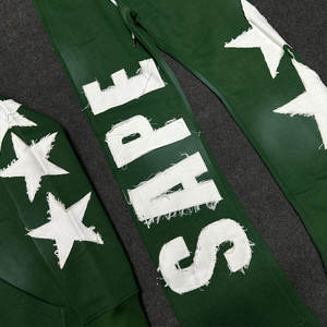 Survêtement à capuche personnalisé de haute qualité à imprimé bouffant Ensembles de pantalons unisexe en coton survêtements pour hommes Lavage à l'acide disponible en gros - Product Image 3