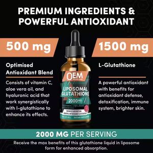 OEM lipozomal glutatyon takviyesi 2000mg glutatyon sıvı C vitamini ile damlalar, karaciğer detoks için <span class=keywords><strong>Curcumin</strong></span> trans-resveratrol - Product Image 3