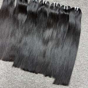 Meilleure qualité naturelle droite dans les cheveux de trame, Extensions de cheveux crus en gros, à partir de cheveux humains crus - Product Image 5