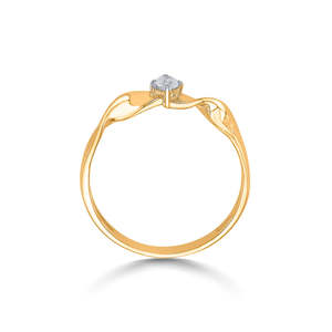 Bague en or avec diamant taille princesse pour femme, bijoux fins - Product Image 4