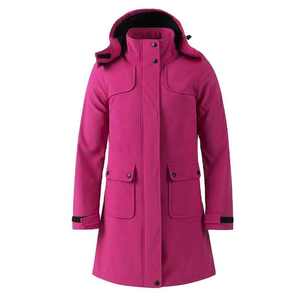 Chaqueta Deportiva Larga Impermeable y Cortavientos para Mujer, con Capucha Desmontable, Transpirable, para Exteriores - Product Image 1