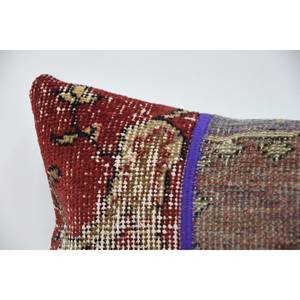 Multicolor Bohemian 12x24 Wool Kantha Pillow Vintage Embroidered Floral Print Woven Decorative Cushion Patchwork <b>18x18</b> Inch - Product Image 2