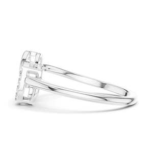 Bague double cœur en diamant de laboratoire de 0,092 CT pour femmes, clarté VVS-VS EF, or 18 carats, 14 carats, 10 carats et argent 925, rose, jaune - Product Image 6