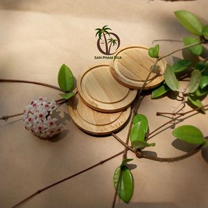 Coco-Eco-posavasos de bambú redondo personalizado, diseño de bambú redondo, ecológico, de madera, para bebidas - Product Image 1