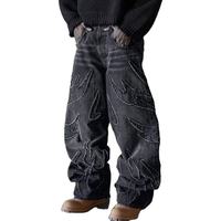Pantalon de jogging unisexe en toile épaisse, taille haute, déchiré et usé, grande taille, 100% coton, look tendance