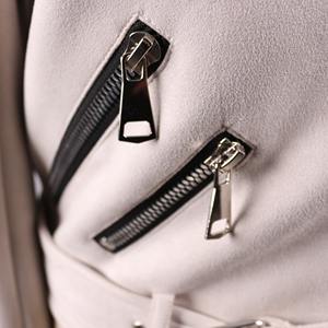 Cool Slim cuero cuello motocicleta chaqueta para mujer Otoño Invierno transpirable tejido a prueba de viento longitud Regular calidad Premium - Product Image 3