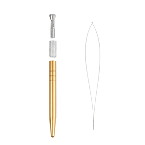 Kit professionnel d'extensions de cheveux à trame - Ensemble d'outils d'extension de cheveux pour les stylistes, aiguilles en forme de C avec ciseaux - Product Image 2