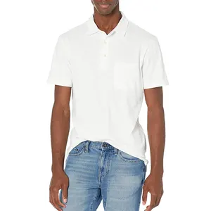 Golf spor en çok satan yetişkinler stokta Polo gömlekler tedarikçisi düz boş beyaz renk rahat tarzı erkekler Polo t-shirt satılık