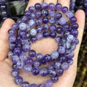 Unisex Agate Amethyst Purple <b>Crystal</b> Beads <b>Healing</b> Stone <b>Bracelet</b> Business Gift for Mother's Day & New Year - Product Image 2