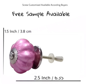 ลูกบิดเซรามิกสีสะท้อนแสงกุหลาบชมพูมือจับประตูลิ้นชักตู้ส่งออกคุณภาพสำหรับห้องครัวห้องนอนห้องน้ำคลังสินค้ากลางแจ้งวิลล่า - Product Image 3