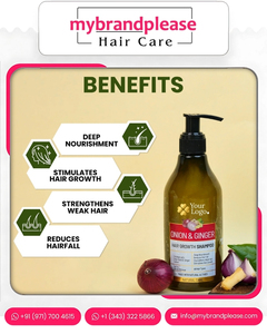 Champú con infusión de cebolla y jengibre de marca privada y personalizada para el crecimiento del cabello Fabricación a granel con logotipo - Product Image 3