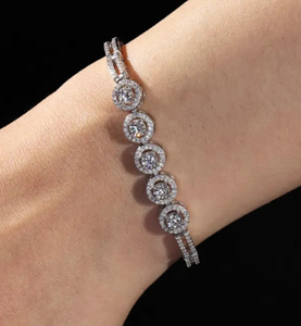 สร้อยข้อมือเงินแท้ 925 ประดับเพชรโมอิสซาไนต์ ของขวัญสำหรับเธอ - Product Image 4