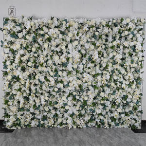 DKB Luxury Wedding Event Decoration Stage Background White Green Leaves <b>Curtain</b> Roll up Floral Wall - Product Image 4