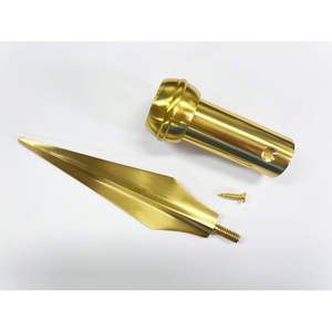 USA TOP FLAGSINC Punta de Asta de Bandera Cuadrada de Cobre Dorado de 1 Pulgada de Diámetro para Banderas de Interior o Desfiles, Diseño Elegante de Asta de Bandera - Product Image 4