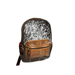 Оптовая продажа, новый рюкзак из воловьей кожи с ручным дизайном, дорожный рюкзак, сумка-рюкзак в западном стиле
