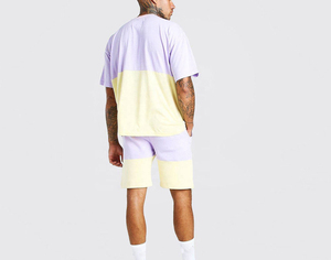 Vente en gros de deux pièces d'été à la mode pour hommes ensemble de survêtements ensemble de t-shirts et de shorts pour hommes - Product Image 4