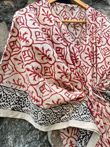 Caftan indien à imprimé floral pour femmes Bagru fait à la main Nouvelle collection de robes de bikini ethniques décontractées pour la nuit - Product Image 3