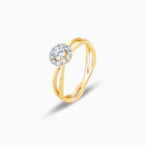 GIVA Heer Collection 14K Real Gold Sparkling Love Anillo de diamantes Diseño geométrico romántico con certificado IGI Chapado en rodio - Product Image 6