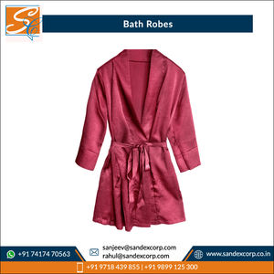 Custom Logo Print Digital Printing High Quality Quick Dry Azo-free 100% Carded Cotton Adult Bathrobes for Wholesale India - Product Image 3