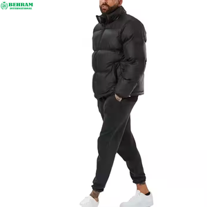 Wholesale Behram International Men's Winter Black High Street Style Windproof Breathable Puffer <b>Jacket</b> for Adults - Product Image 5
